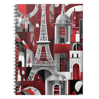 Carnet de designer avec tour Eiffel Art Abstrait