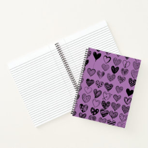 Carnet de dessin adorable Black Heart Scribble
