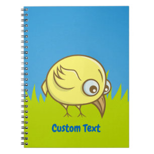Carnet de dessin animé d'oiseaux jaunes