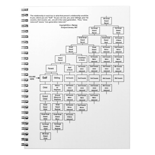 Carnet de diagramme de cousine d'Alice J Ramsey (Devant)