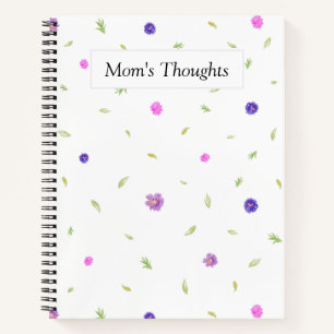 Carnet de fleurs d'aquarelle personnalisée pour ma