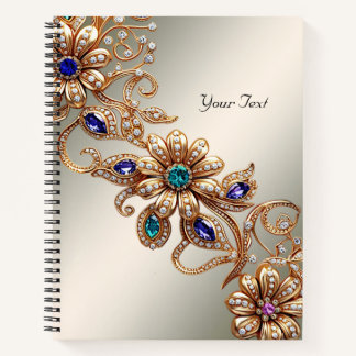 Carnet de fleurs de bijoux en or élégant