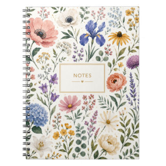 Carnet de fleurs de jardin à l'aquarelle