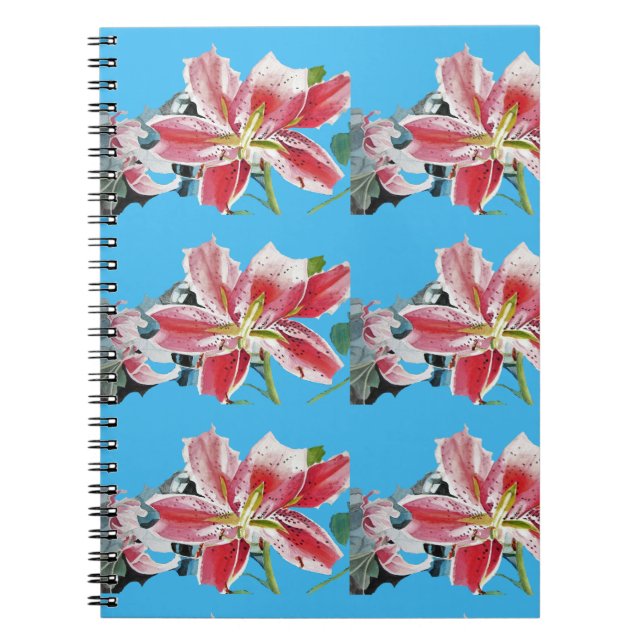 Carnet de fleurs de lis bleues Fleurs Floral Fleur (Devant)