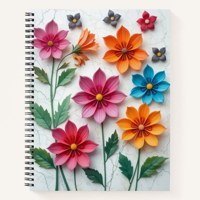Carnet de fleurs en papier (Devant)