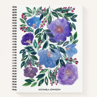 Carnet de fleurs peintes à la main