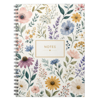 Carnet de fleurs sauvages botaniques féminines
