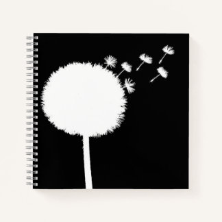 Carnet de graines de Dandelion noir et blanc
