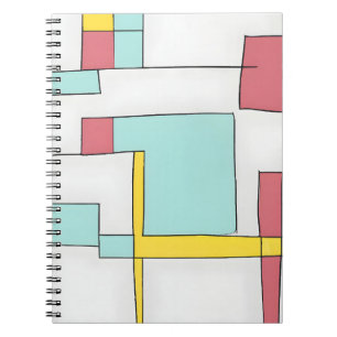 Carnet de grille géométrique de couleur primaire r
