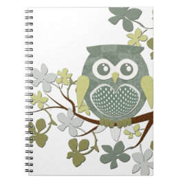 Carnet de hibou d'arbre de polka