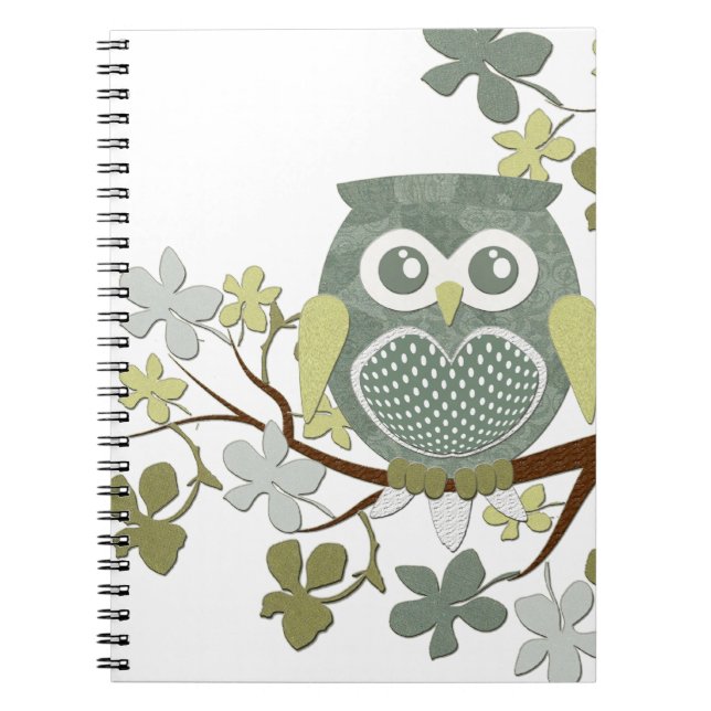 Carnet de hibou d'arbre de polka (Devant)