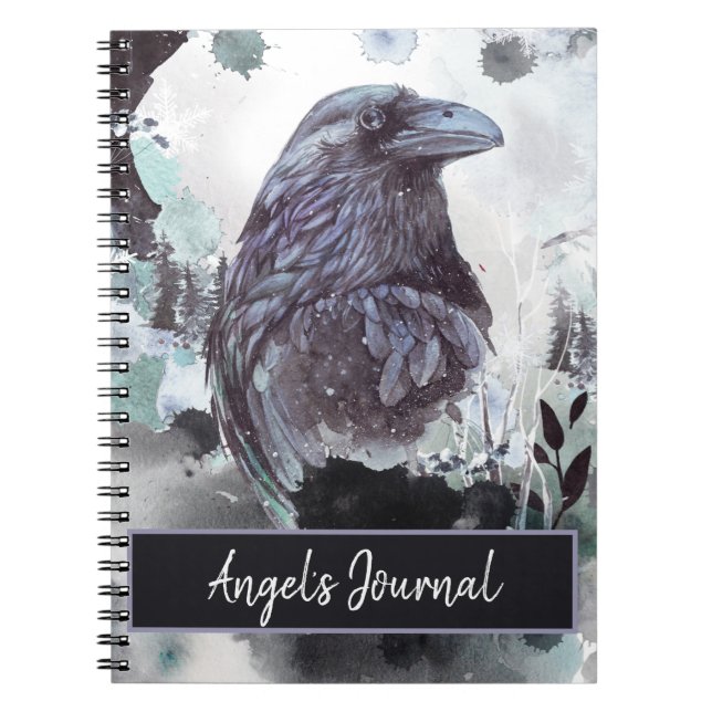 Carnet de journal Corbeau personnalisable (Devant)