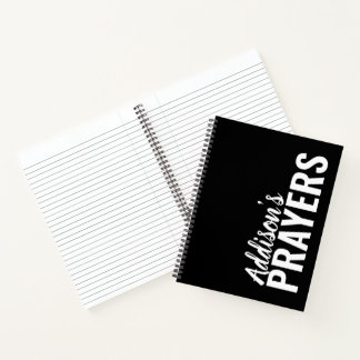 Carnet de journal de prières personnalisées en noi