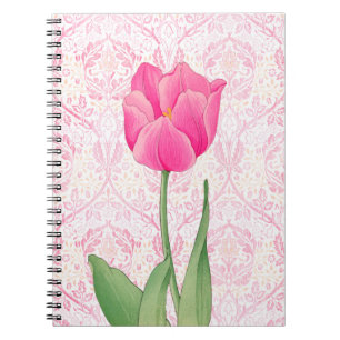 Carnet de journal de style vintage rose Tulip