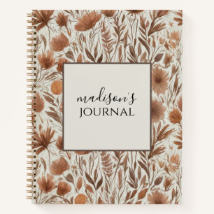 Carnet de journal Fleur sauvage personnalisé