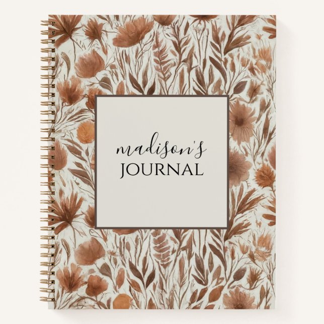 Carnet de journal Fleur sauvage personnalisé (Devant)