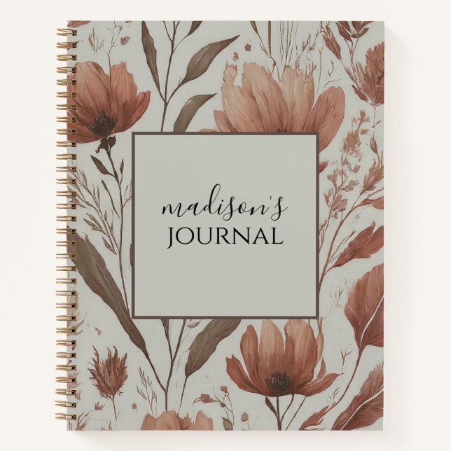 Carnet de journal Fleur sauvage personnalisé (Devant)