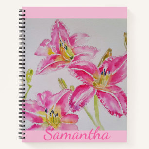 Carnet de journal floral Pink Lily