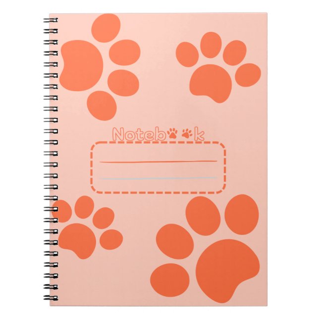 Carnet de journal orange des pages de chat (Devant)