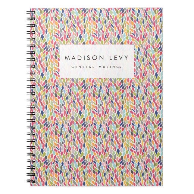 Carnet de journal personnalisé à motif tendance (Devant)