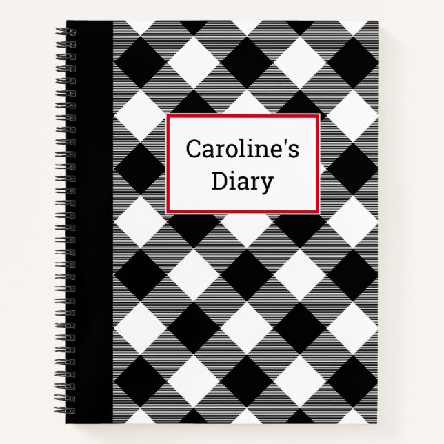 Carnet de journal personnalisé de Buffalo Plaid (Devant)