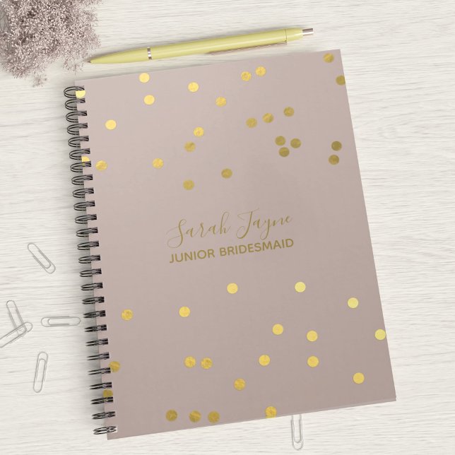 Carnet de la fête de la mariée Édition Jeune femme (A pretty blush pink notebook with faux gold confetti suitable for any member of your bridal party)