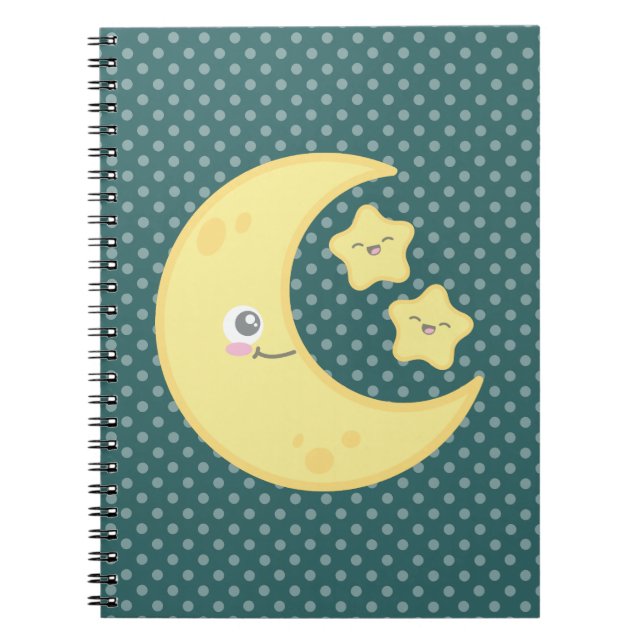 Carnet de la Lune de Kawaii et des étoiles (Devant)