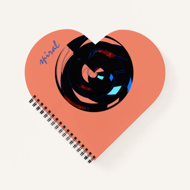 Carnet de la spirale en forme de coeur personnalis (Devant)