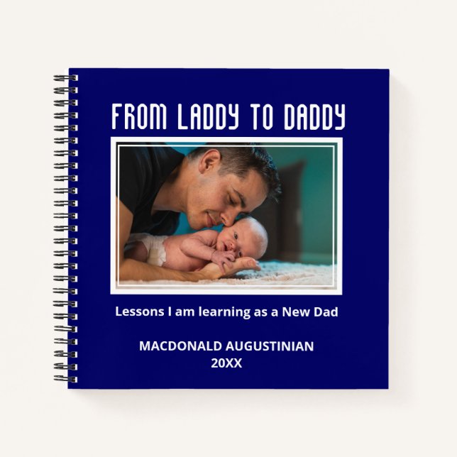 Carnet DE LADDY À DADDY Personnalisé Nouveau père pour êt (Devant)