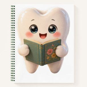 Carnet de lecture à caractère de dent mignon Kawai
