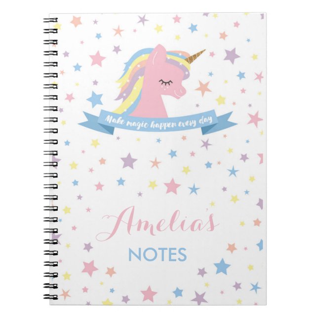 Carnet de licorne - "faites la magie se produire (Devant)