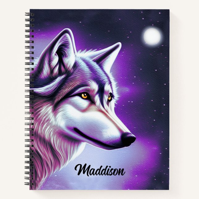 Carnet de loup mystique nocturne (Devant)