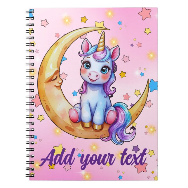 Carnet de lune de licorne de bébé (Devant)