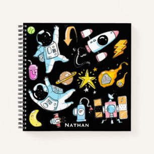 Carnet De mignons astronautes dans les Doodles spatiaux E