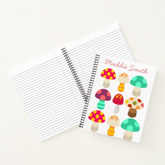 Carnet De mignons champignons colorés (Intérieur)
