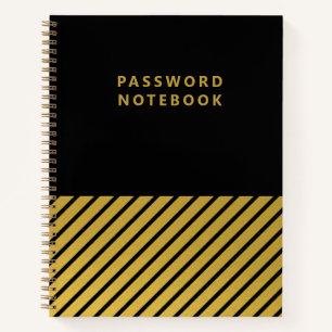 Carnet de mot de passe élégant Black Gold Foil