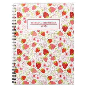Carnet de Motif de fraise rouge personnalisé