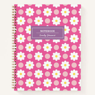 Carnet de motif floral rétro rose doux personnalis