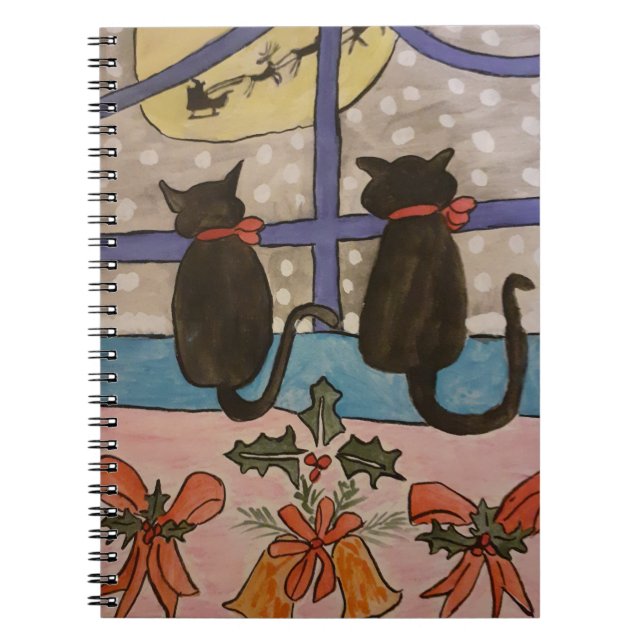 Carnet de Noël de chat noir (Devant)