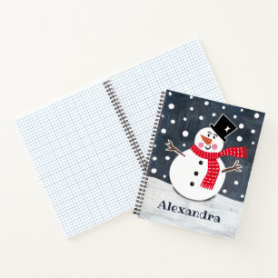 Carnet de Noël personnalisé de bonhomme de neige