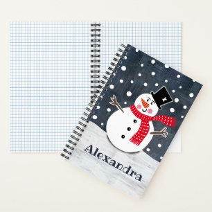 Carnet de Noël personnalisé de bonhomme de neige