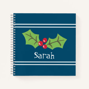 Carnet de Noël personnalisé Holly & Berries