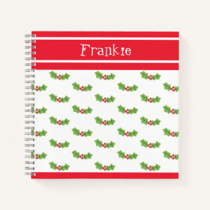 Carnet de Noël personnalisé Holly & Berries