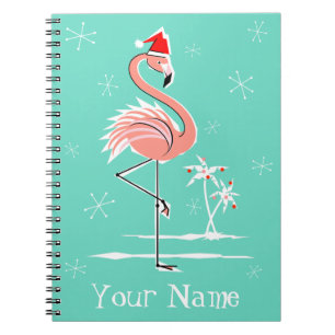 Carnet de nom de Flamant rose de Noël