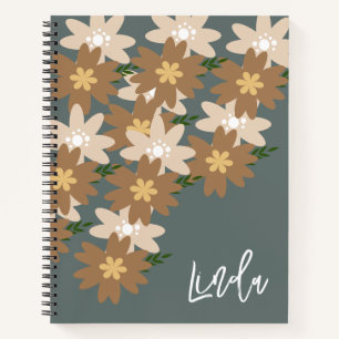 Carnet de nom floral bohème