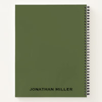 Carnet de nom personnalisé à main gauche vert oliv