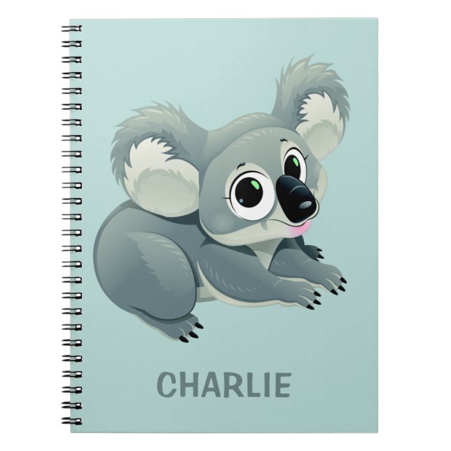 Carnet de nom personnalisé Cute Koala (Devant)