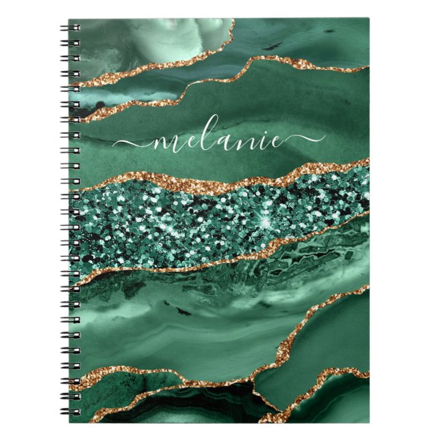 Carnet de nom personnalisé Emerald Green Parties s (Devant)
