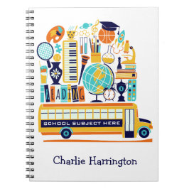 Carnet de nom personnalisé Illustrations scolaires