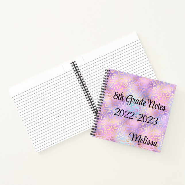 Carnet de notes à monogramme imprimé léopard (Intérieur)